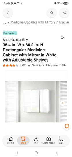 Glacier Bay Medicine Cabinet with Mirror White