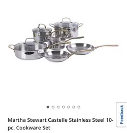Martha Stewart Castelle stainless steel 10 piece cookware