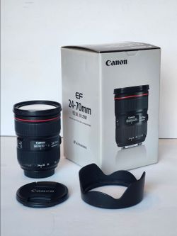 Canon EF 24-70mm f2.8 L II USM Lens with Hood, Cap, & Box