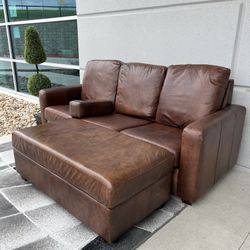 Leather Couch With Ottoman 