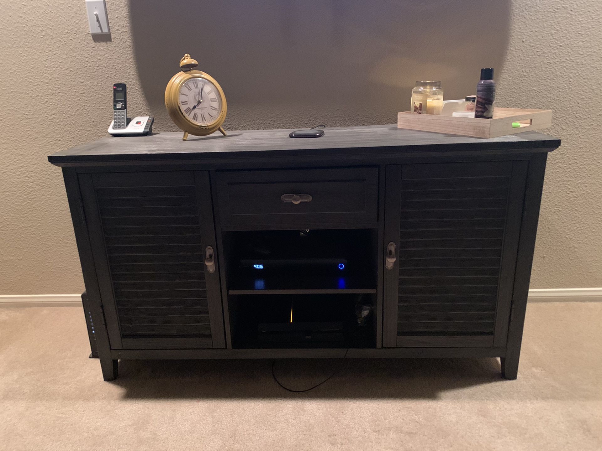 Rustic grey tv stand