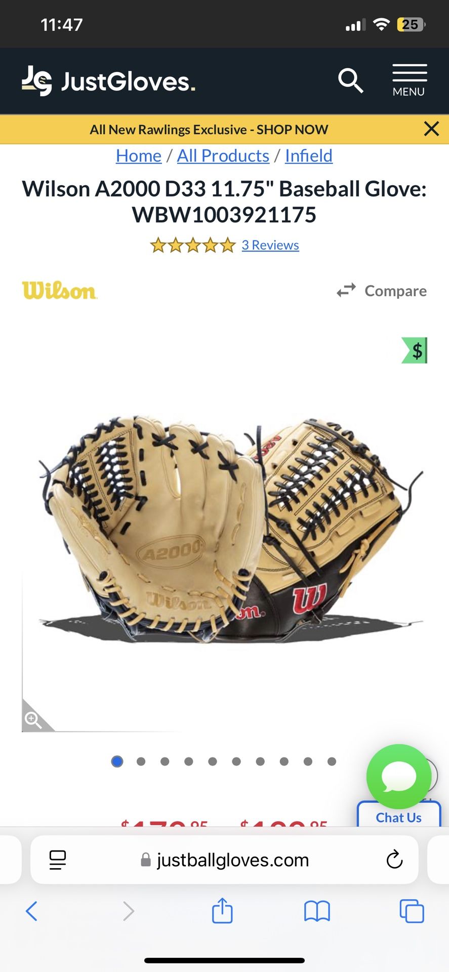 New Wilson A2000 11.75 Glove