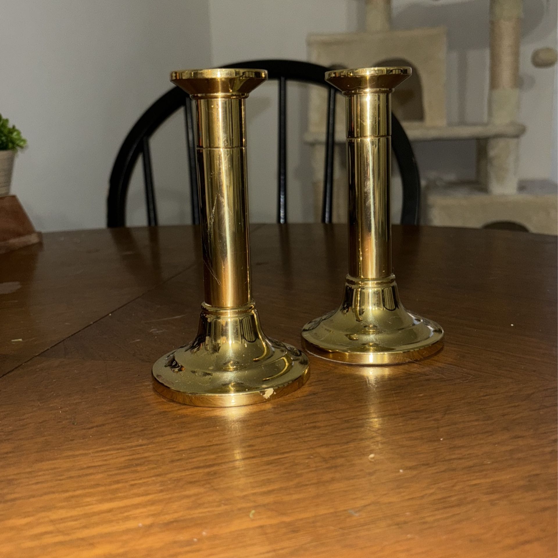 Baldwin Brass Gold Vintage Candle Holders Set Of 2