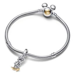 New Disney 100th Anniversary Minnie Mouse Dangle Charm and Mickey bracelet