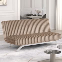 Futon Sofa Bed Taupe Fabric, New Especial Price 