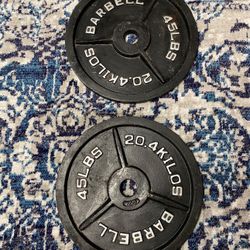 2x 45 Pound Weight Plates