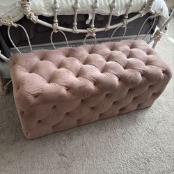 Pink Tufted Ottoman