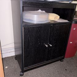 Black rolling cabinet