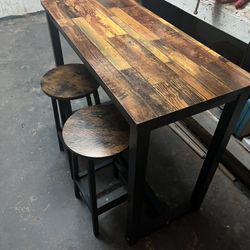 Barstools & Wooden Table