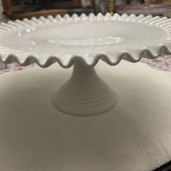 Fenton Vintage Milk glass Cake Plate