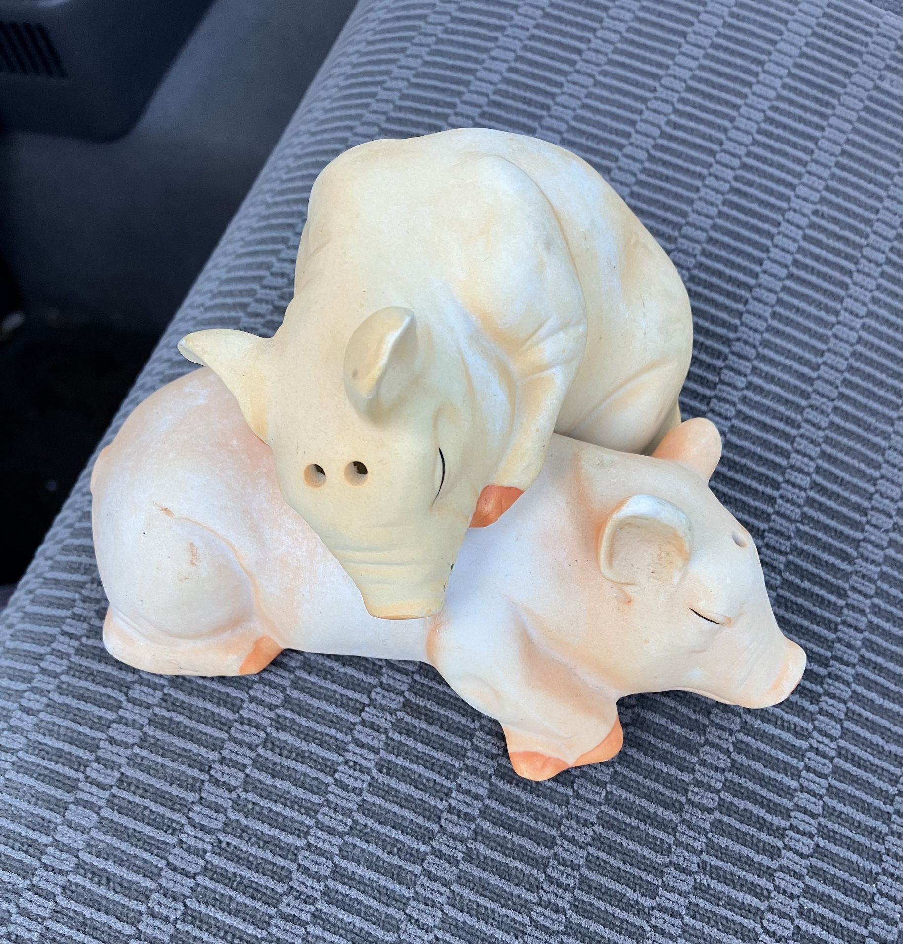 Nestling Sleeping Porcelain Pig Shakers