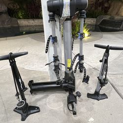 Thule Hanging Hitch Bike Swing Away Bike Rack And Two Bike Pumps In Great Condition.  Fair And Reasonable Offers Only Please. 