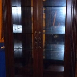 Antique China Cabinet With Built-in Light