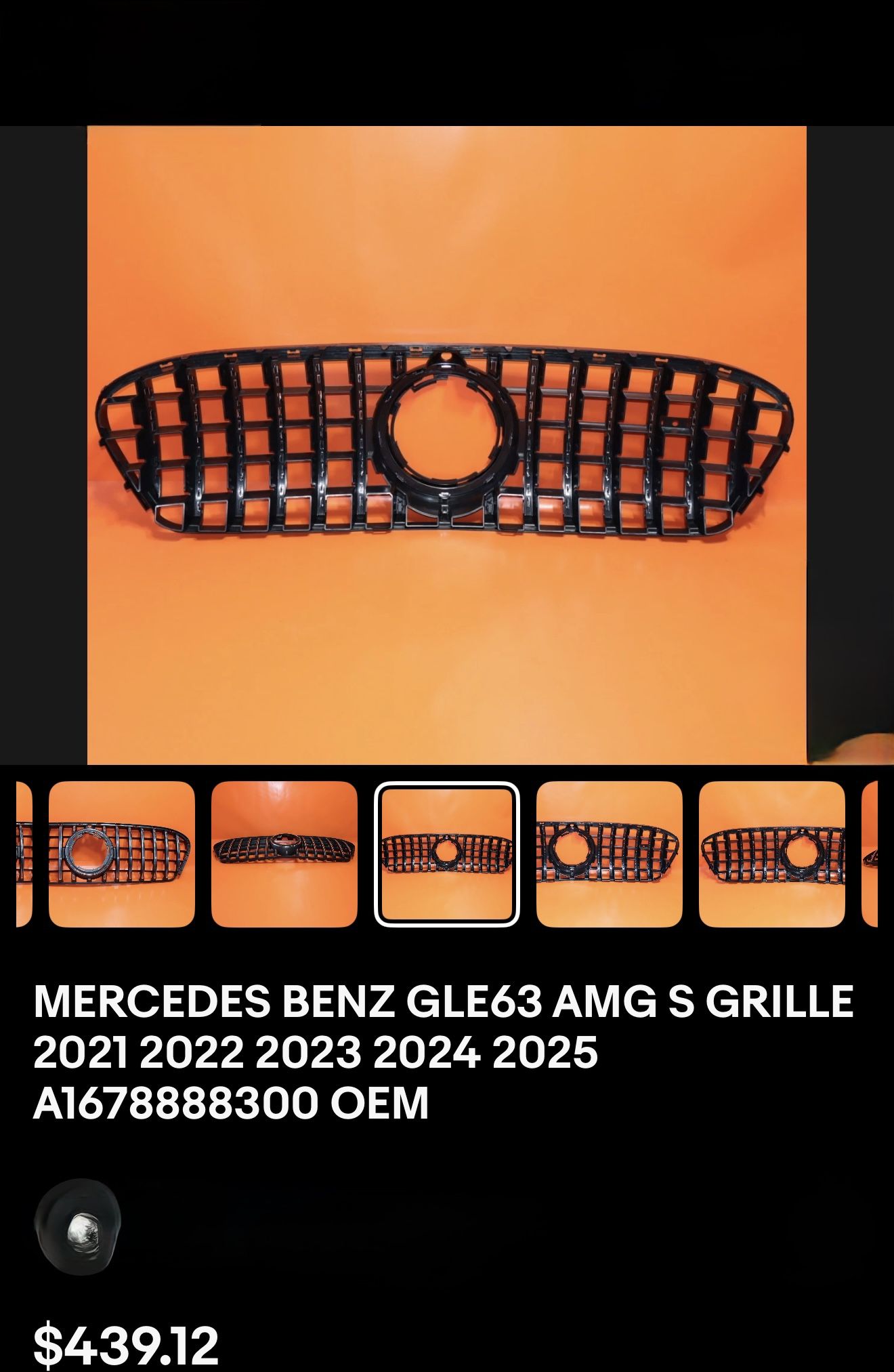 MERCEDES BENZ GLE63 AMG S GRILLE 2021 2022 2023 2024 2025 A1678888300 OEM