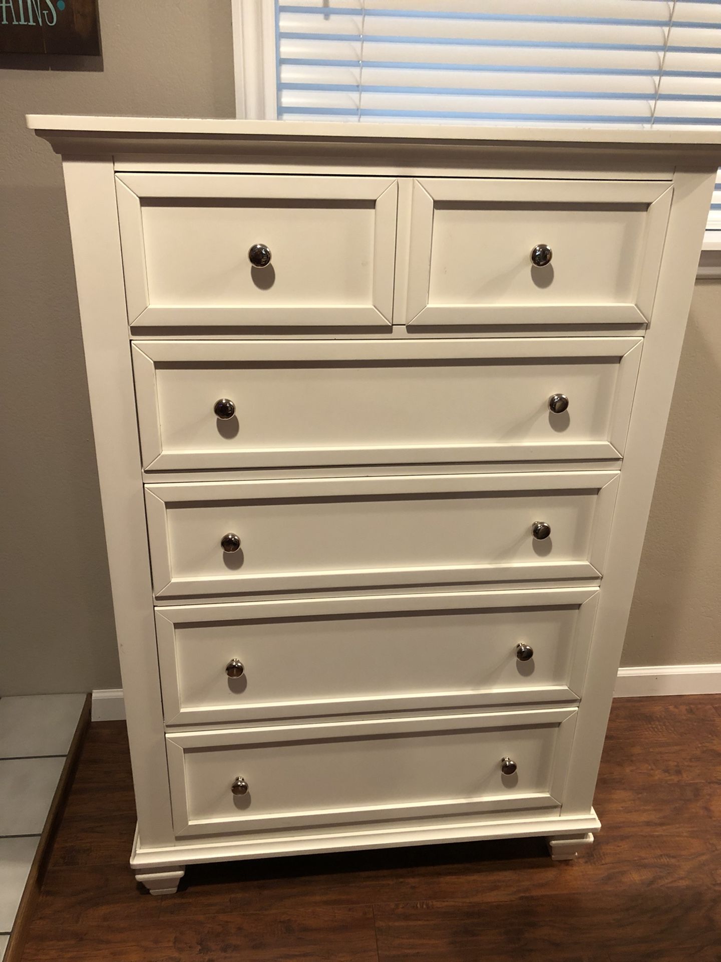 Tall White Real Wood Dresser