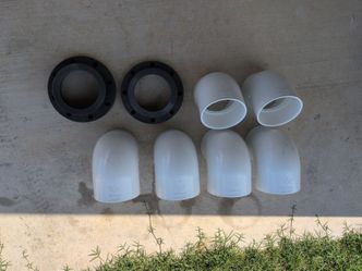 Lot of PVC Water Fittings Spears made in USA 6" 45 90 Flanges