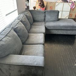 Comfy Gray Sectional Couch – $300 Moving Sale)