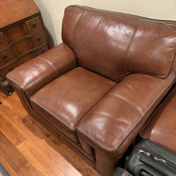 Leather Chair With Ottoman