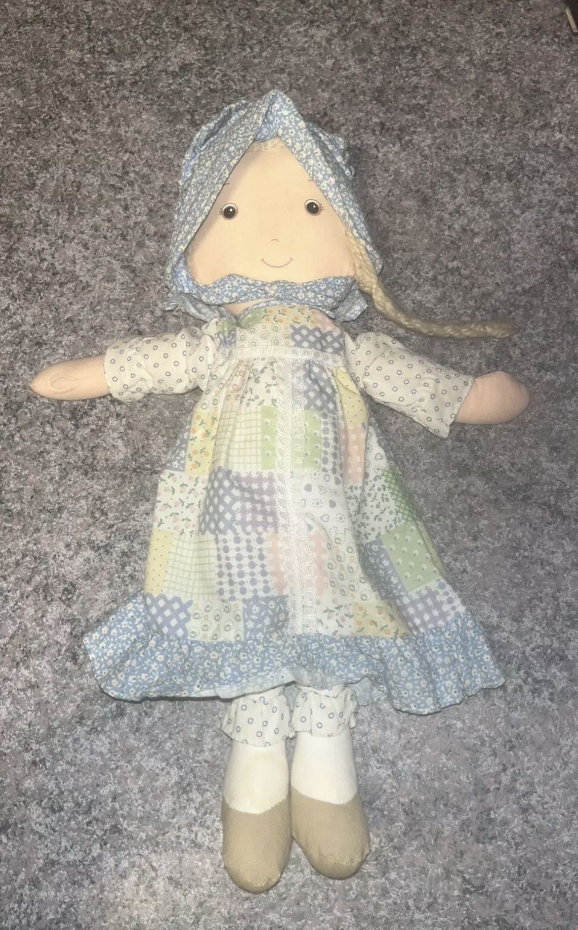 The Original HOLLY HOBBIE Rag Doll 1974 Knickerbocker 16” American Greetings