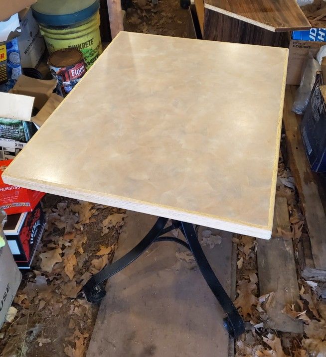 Cafe Table and 3 Chairs. Two "stack" together.