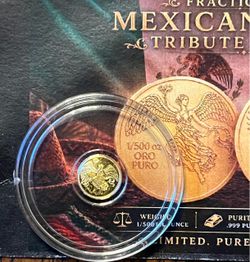 24K.  1/500 troy Oz Mexican Tribute Gold Round
