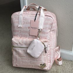 NWT Juicy Couture Backpack Powder Blush W/Coin Purse