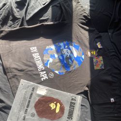 SIZE S BAPE SHIRT BLUE PRICE ADJUSTABLE  