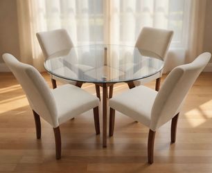5pc round glass dining set
