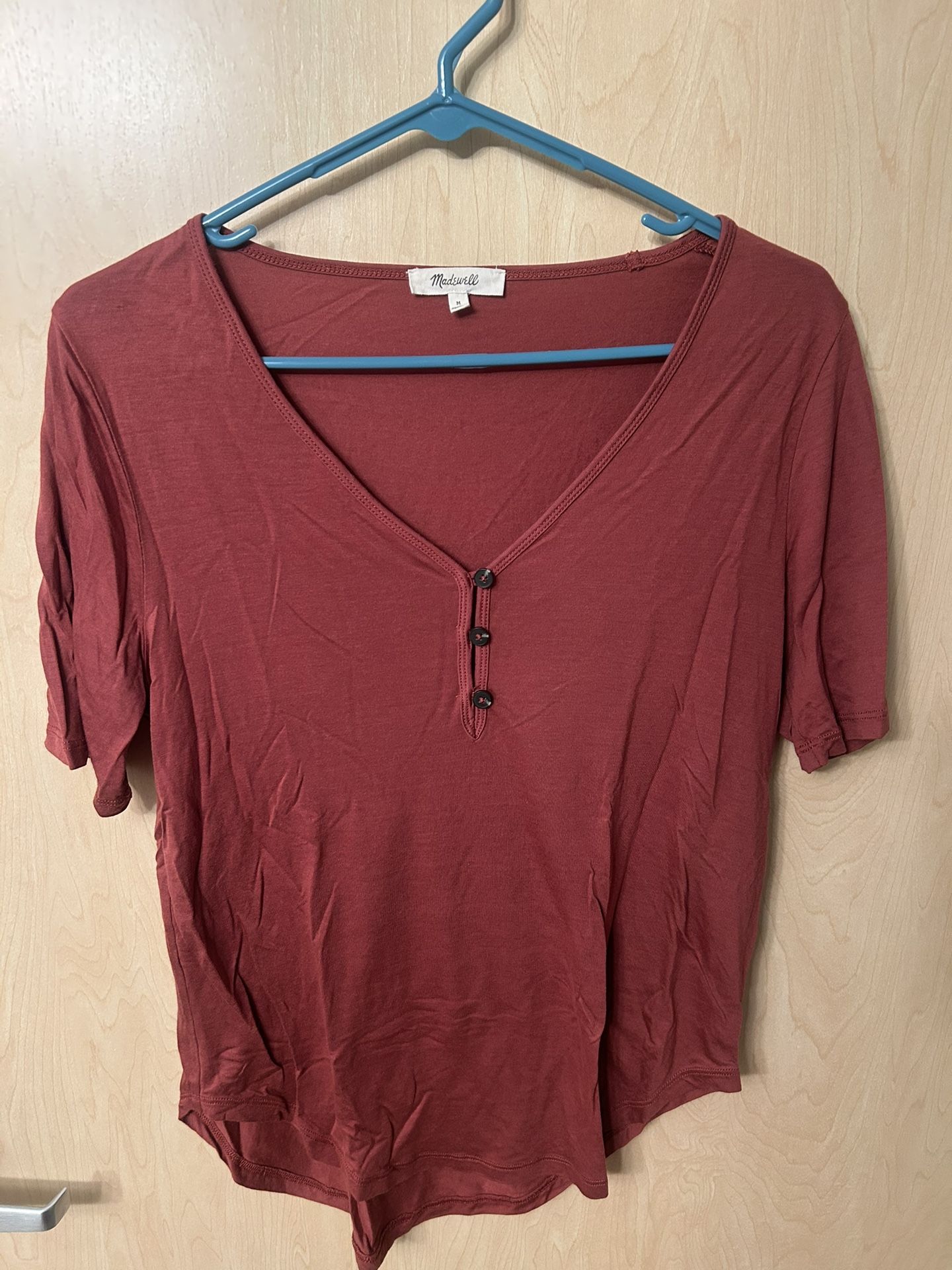 Madewell Rust Short Sleeve Henley