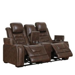 Game Zone Bark Power Reclining Loveseat with Console

