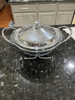 Sauce Warmer With Glad Bowl And Stainless Steel Holder