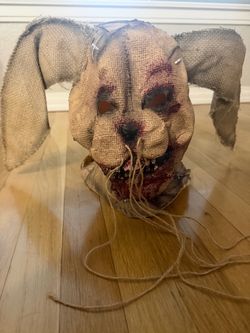 Horror Bunny Burlap Halloween Mask