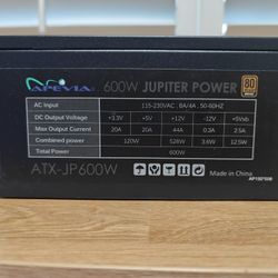 Apevia Jupiter 600w Bronze Power Supply PSU For Gaming PC Desktop Computer Like Corsair Thermaltake Cooler Master