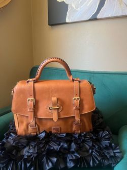 Dooney & Bourke Florentine Flap Tab Satchel In Natural Hard To Find🎀