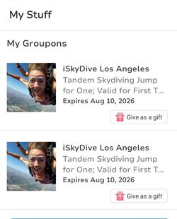 2 sky diving passes in Oxnard/Camarillo