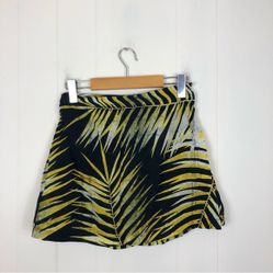 Women’s Double Rainbou Tropical Palm Leaf Wrap Skirt Sz XS
