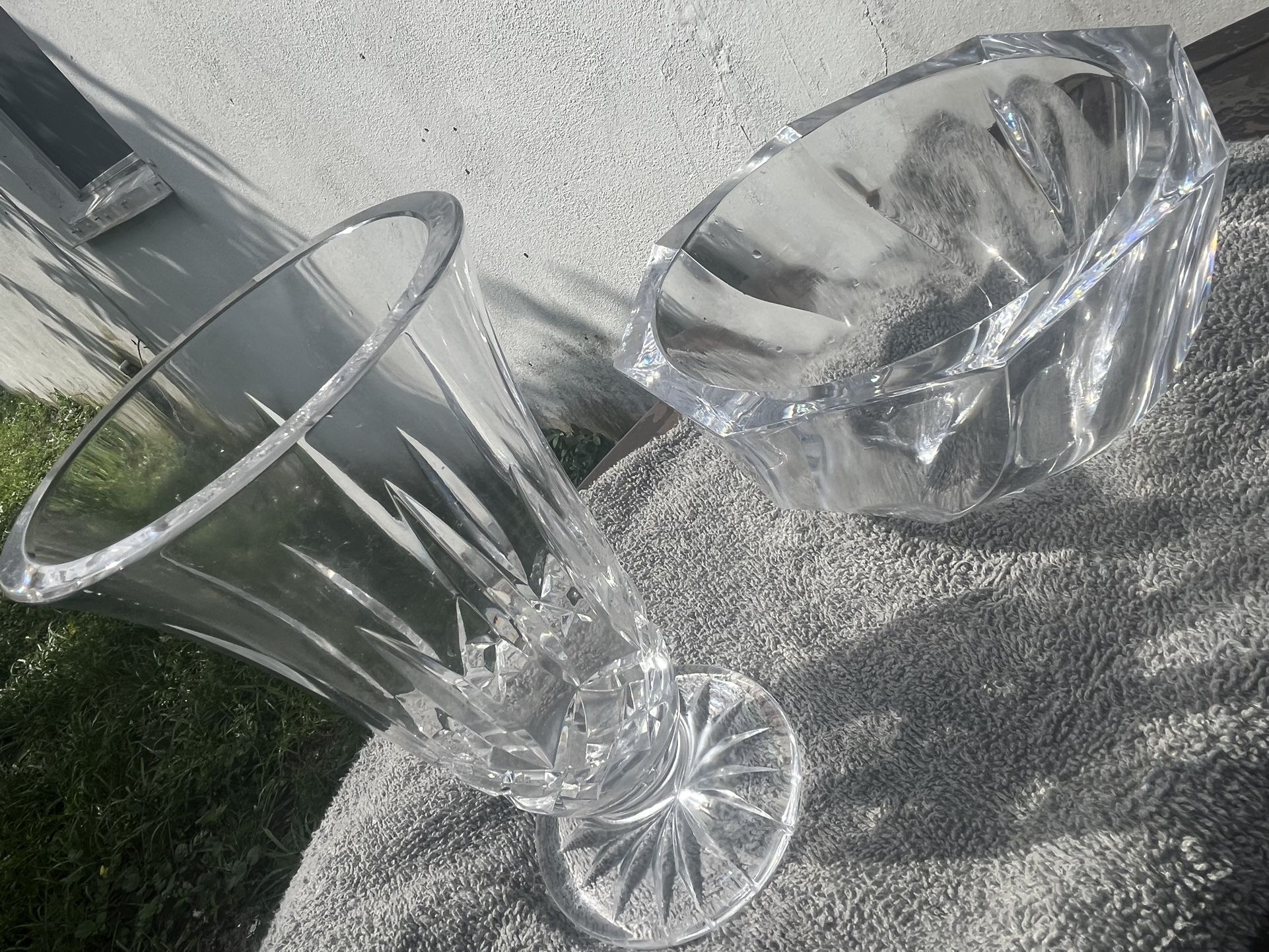 Vintage Crystal Vase & Bowl