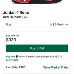 Jordan 4 Red Thunder 