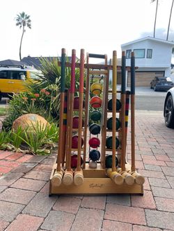 Sportcraft 6-Player Wooden Croquet Set with Stand