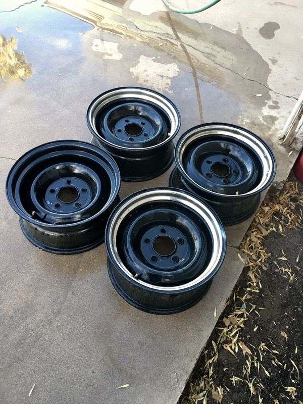 15x7 Chevy 5x5 Bolt Pattern Steel Wheels Rims Rat Rod Cadillac Chevy Ford Hot Chrysler GMC no Tires