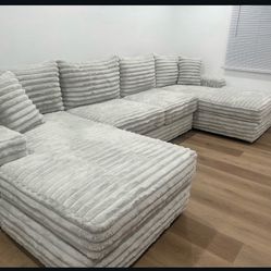 (ANY COLOR) Brand New Double Chaise Corduroy Sectional 