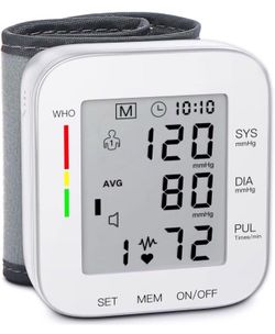 MMIZOO Wrist Blood Pressure Monitor Large LCD Display BP Machine Adjustable Yu Cuff 5.31-7.68 inch Automatic 99x2 Sets Memory with Carrying Case for H