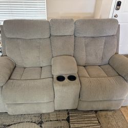 MOVING SALE: Reclining Loveseat w/ Cupholders