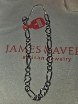 James Avery Heart Figaro Charm Bracelet