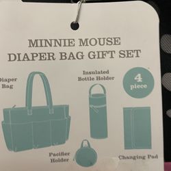 Minnie Mouse Diaper Bag Set-New
