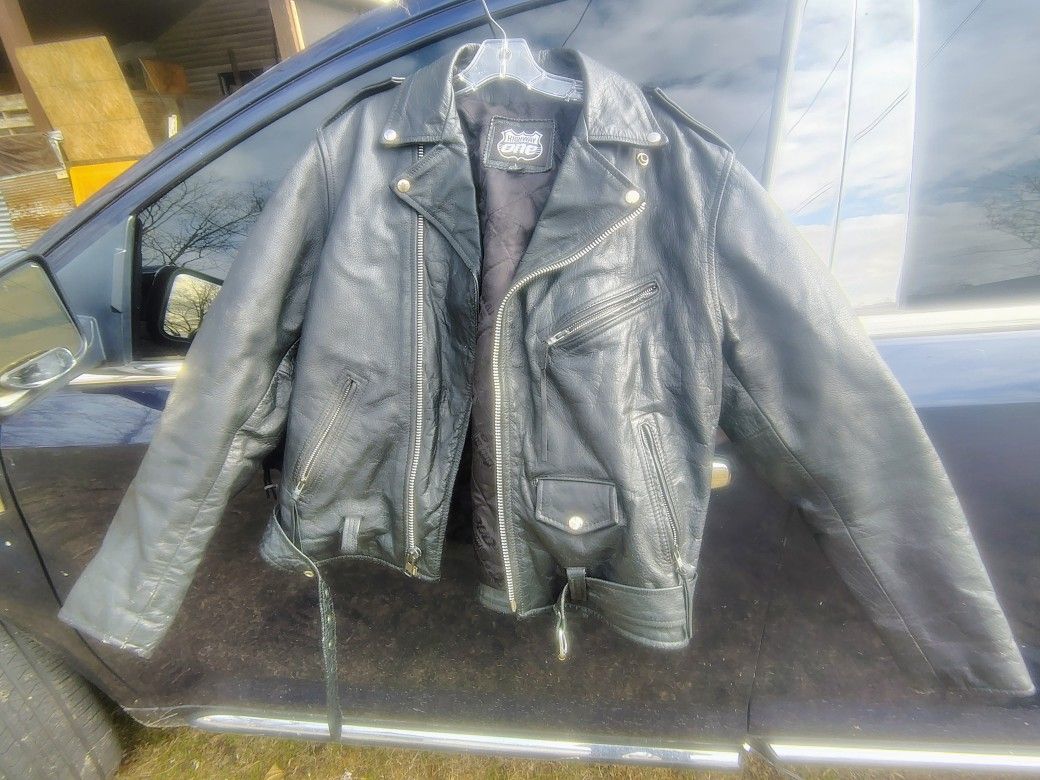 Highway One Mens Large Leather Jacket