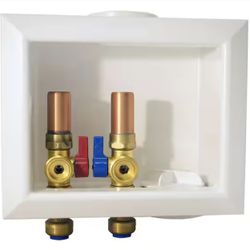 Tectite 1/2 in. Brass Push-to-Connect x 3/4 in. Male Hose Thread Washing Machine Outlet Box with Water Hammer Arrestors