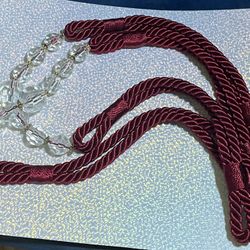 “Luminary Embrace” Burgundy Tie Backs For Curtains 