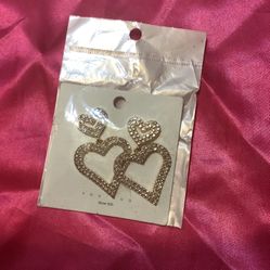 Band New Real Silver Heart Earring 