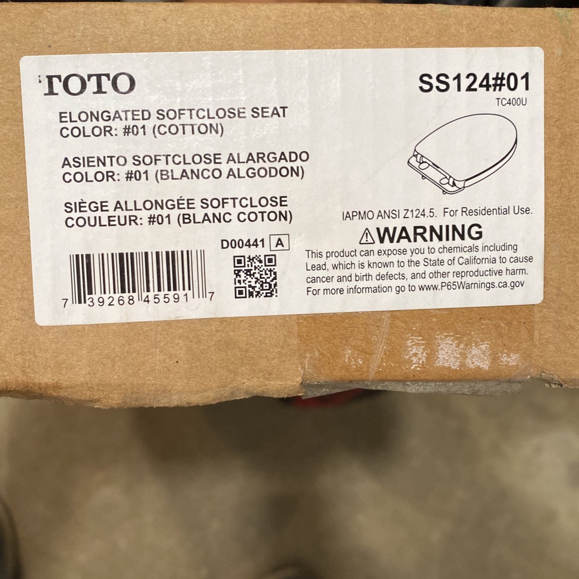 Toto SS124-01 Elongated Softclose Seat